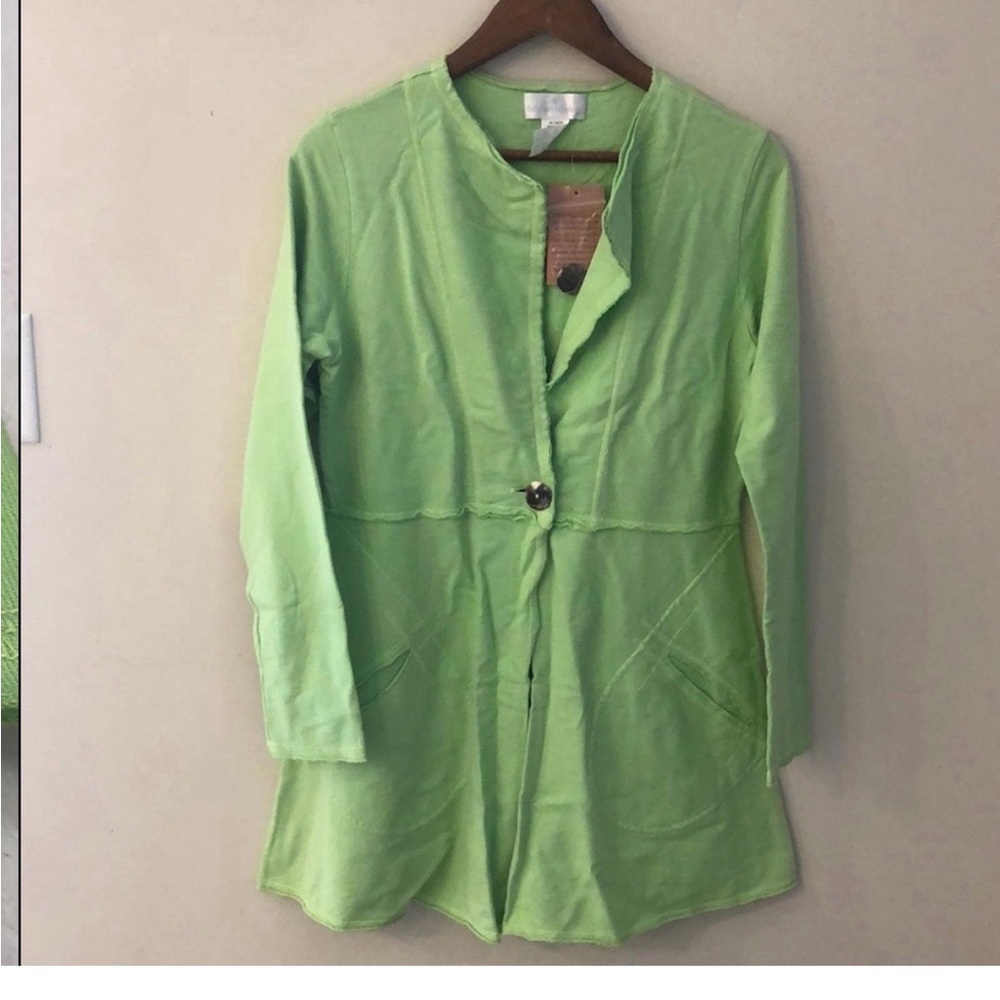 Soft Surroundings Light Green Cotton Top